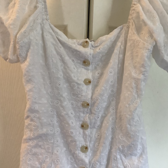 Lulu’s Sweet Sonata White Eyelet Mini Dress. Size S. - Picture 4 of 8